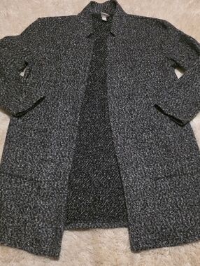 A New Day Womens Charcoal Gray Textured Cardigan Sweater Sz. M